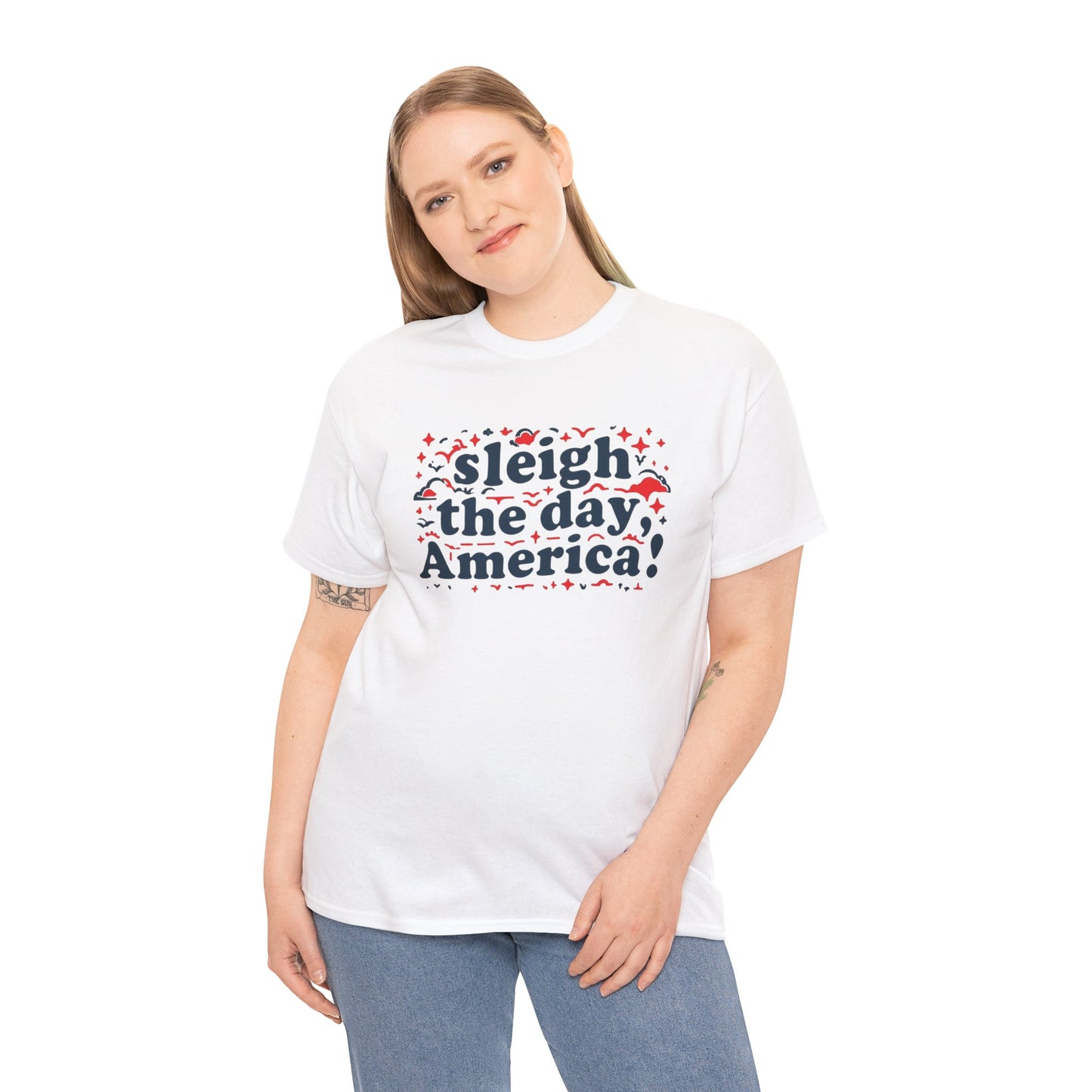 Christmas Patriotic Tee - Sleigh The Day America