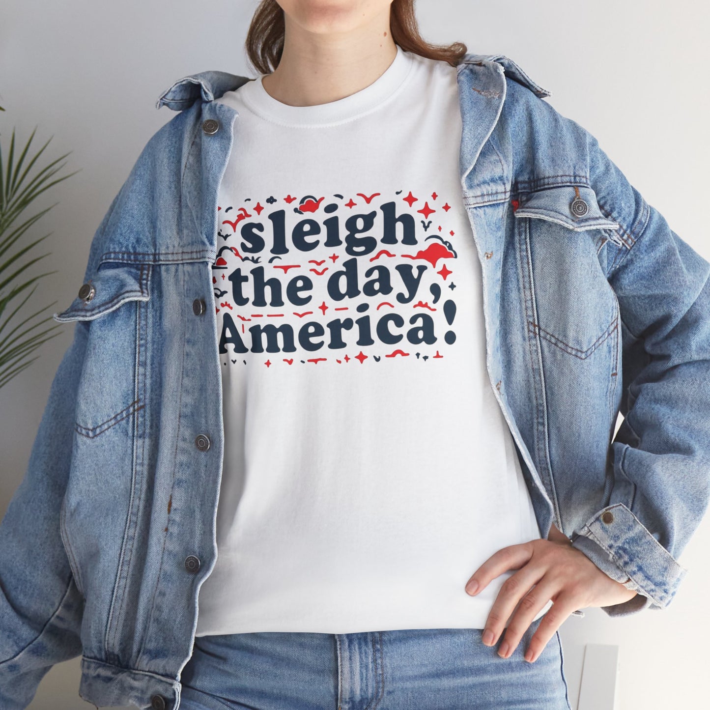 Christmas Patriotic Tee - Sleigh The Day America