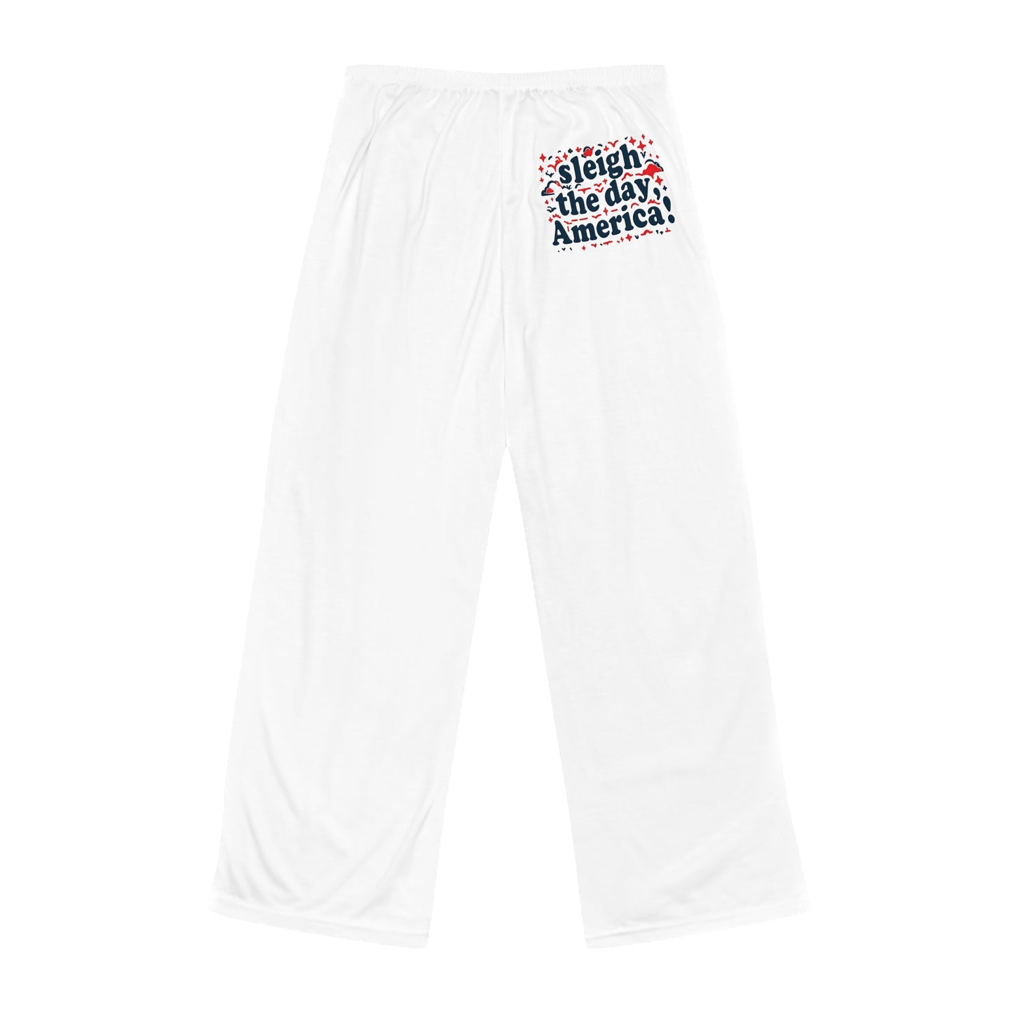 Patriotic Christmas Women's Pajama Pants - "Sleigh the Day, America"